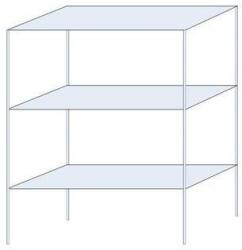 Schulte Design Andras fém polcállvány, alapkivitel, 200 x 150 x 60 cm, 1 200 kg, 3 polccal, horganyzott