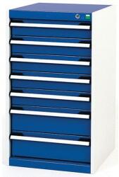 bott Műhely fiókos szekrény Bott Cubio, 90 x 52, 5 x 65 cm, 7 fiókos, szürke-kék