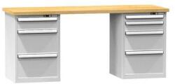 POLAK Műhelyasztal KOMBI NB4815, 1500 x 800 x 880 mm, BÜKK, szürkésszürke
