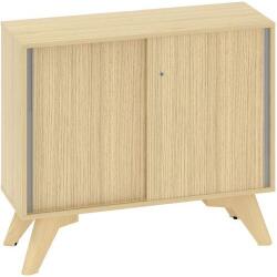 Alfa Office Alacsony szekrény Alfa Root tolóajtóval, 1 polc, 100 x 45 x 88, 7 cm, tölgy
