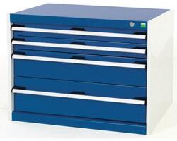 bott Műhely fiókos szekrény Bott Cubio, 60 x 80 x 65 cm, 4 fiókos, szürke-kék