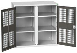 bott Verso fém karbantartó szekrény, drótajtó, 100 x 105 x 55 cm, 4 polc, szürke-antracit