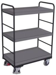 Cordes Magas polcos kocsi, 250 kg-ig, 3 polc emelt élekkel, 153 x 106 x 70 cm, szürke