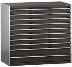 bott Műhely fiókos szekrény Bott Cubio 200, 120 x 130 x 75 cm, 10 fiókos, szürke-antracit