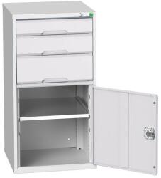 bott Műhely fiókos szekrény Bott Verso, 100 x 52, 5 x 55 cm, 3 fiók, 1 szekrény, szürke-szürke