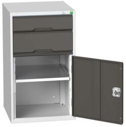 bott Műhely fiókos szekrény Bott Verso, 90 x 52, 5 x 55 cm, 2 fiók, 1 szekrény, szürke-antracit