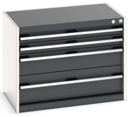 bott Műhely fiókos szekrény Bott Cubio, 60 x 80 x 52, 5 cm, 4 fiókos, szürke-antracit