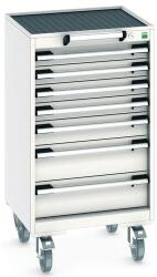 bott Cubio mobil fiókos szekrény, 98, 5 x 52, 5 x 52, 5 cm, 7 fiókos, matt, szürke-szürke