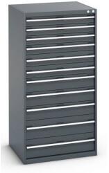 bott Műhely fiókos szekrény Bott Cubio 200, 160 x 80 x 75 cm, 11 fiókos, antracit-antracit
