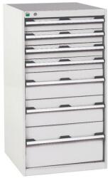 bott Műhely fiókos szekrény Bott Cubio, 120 x 65 x 65 cm, 7 fiókos, szürke-szürke