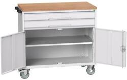 bott Verso mobil íróasztal fiókokkal, 98 x 105 x 60 cm, 2 fiókos, szekrényes, multiplex, szürke-szürke