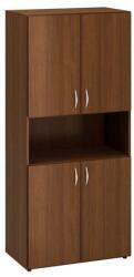 Alfa Office Alfa 500 magas, széles szekrény, 178 x 80 x 47 cm, kombinált, dió mintázat