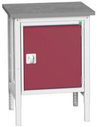 bott Műhelyasztal Bott Verso, 78-93 x 70 x 60 cm, 1 szekrény, linóleum, szürke-piros