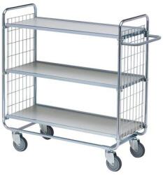 Ergobjorn polcos kocsi fogantyúval és rácsos védőfalakkal, 200 kg-ig, 3 polc, 112 x 93 x 46 cm