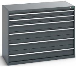 bott Műhely fiókos szekrény Bott Cubio 200, 100 x 130 x 65 cm, 6 fiókos, antracit-antracit