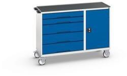 bott Karbantartó fiókos kocsi Bott Verso, 96, 5 x 130 x 55 cm, 5 fiókos, szekrény, matrac, szürke-kék