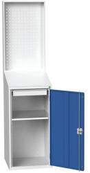 bott munkaállomás, perforált panellel, 200 x 52, 5 x 55 cm, szürke-kék