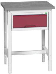 bott Műhelyasztal Bott Verso, 78-93 x 70 x 60 cm, 1 fiók, linóleum, szürke-piros