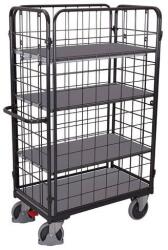 Cordes 4 hálós falú polcos kocsi, 4 polccal, 400 kg-ig, 104 x 54 x 178 cm, szürke
