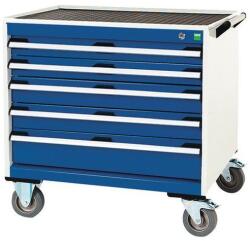 bott Cubio mobil fiókos szekrény, 78, 5 x 80 x 65 cm, 5 fiókos, matt, szürke-kék