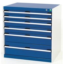 bott Műhely fiókos szekrény Bott Cubio, 80 x 80 x 75 cm, 6 fiókos, szürke-kék - manutan - 857 060 Ft