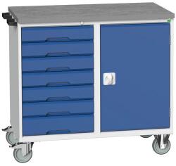 bott Karbantartó fiókos kocsi Bott Verso, 98 x 105 x 60 cm, 7 fiókos, szekrény, linóleum, szürke-kék