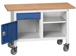 bott Verso Storage mobil műhelyasztal, 125 x 60 x 83 cm, multiplex, 1 fiók, 1 szekrény, 1 polc, szürke-kék