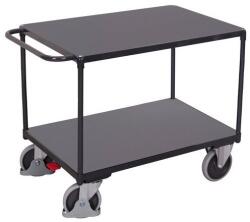 Variofit Polcos kocsi fogantyúval, 500 kg-ig, 2 polc, 92 x 139 x 80 cm, szürke - manutan - 159 068 Ft