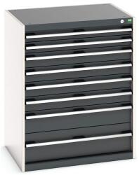 bott Műhely fiókos szekrény Bott Cubio, 100 x 80 x 65 cm, 8 fiókos, szürke-antracit