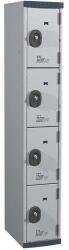 Acial hegesztett öltözőszekrény, 1 oszlopban 4 rekesszel, 300 mm, hengerzárral, szürke/szürke