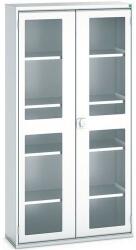 bott Műhelyszekrény átlátszó ajtókkal Bott Verso, 200 x 105 x 35 cm, 4 polccal, szürke-szürke