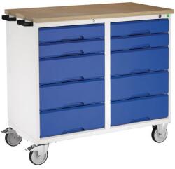 bott Karbantartó fiókos kocsi Bott Verso, 98 x 105 x 60 cm, 10 fiókos, multiplex, szürke-kék