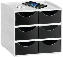 CEP MyCube mini rekesz modul, 6 rekeszes, szürke/fekete - manutan - 26 365 Ft
