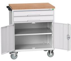 bott Verso mobil íróasztal fiókokkal, 98 x 80 x 60 cm, 2 fiókos, szekrényes, multiplex, szürke-szürke