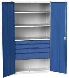 bott Fiókos műhelyszekrény Bott Verso, 200 x 105 x 55 cm, 3 polc, 4 fiók, szürke-kék
