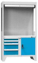 POLAK Vizsgáló munkaállomás, 1200 x 800 x 2030 mm, szürkéskék