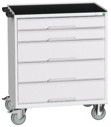 bott Verso mobil íróasztal fiókokkal, 96, 5 x 80 x 55 cm, 5 fiókos, matt, szürke-szürke - manutan - 639 128 Ft