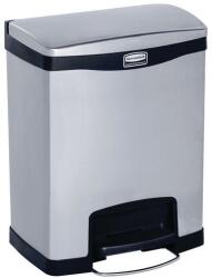 Rubbermaid Slim Jim Step On Front Step szemeteskuka, 30 l, matt rozsdamentes acél, fekete - manutan - 125 247 Ft