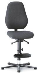 Bimossa Antisztatikus ESD munkaszék Bimos Basic 9159E siklóval, lábtartóval, szövet, magas háttámla, fekete