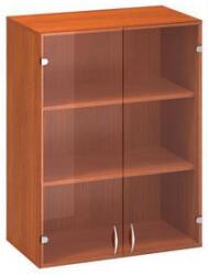 Alfa Office Alfa 500 hozzáépíthető közepes, széles szekrény, 104, 5 x 80 x 45, 8 cm, üvegajtóval, cseresznye mintázat