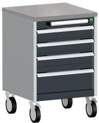 bott Cubio mobil komód, 79 x 52, 5 x 52, 5 cm, 4 fiók, linóleum, szürke-antracit