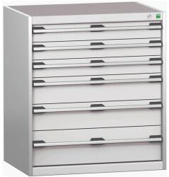 bott Műhely fiókos szekrény Bott Cubio 200, 90 x 80 x 65 cm, 6 fiókos, szürke-szürke