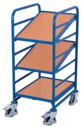 Cordes Euro polcos kocsi ferde polcokkal, 3 polc, 52 x 66, 5 x 116 cm, kék