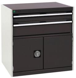 bott Műhely fiókos szekrény Bott Cubio, 80 x 80 x 65 cm, 2 fiók, 1 szekrény, szürke-antracit