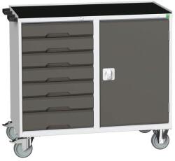 bott Karbantartó fiókos kocsi Bott Verso, 96, 5 x 105 x 55 cm, 7 fiókos, szekrényes, multiplex, szürke-antracit