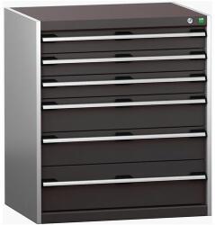 bott Műhely fiókos szekrény Bott Cubio 200, 90 x 80 x 65 cm, 6 fiókos, szürke-antracit
