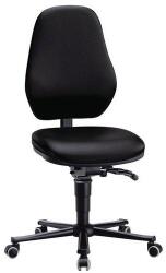 Bimossa Munkalaboratóriumi szék Bimos Basic 9134 kerekekkel, lábtartó nélkül, tartós érintkező, műbőr, magas háttámla, fekete