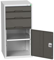 bott Műhely fiókos szekrény Bott Verso, 100 x 52, 5 x 55 cm, 3 fiók, 1 szekrény, szürke-antracit