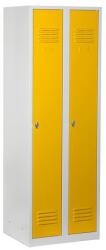Duro Vario hegesztett öltözőszekrény, szürke/sárga, elfordítható zár
