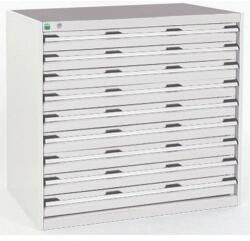 bott Műhely fiókos szekrény Bott Cubio, 100 x 105 x 65 cm, 9 fiókos, szürke-szürke